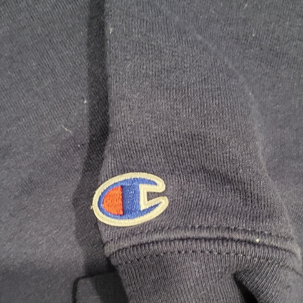 Champion Multicolor Logo Navy Men's Crewneck Sweater - Picture 3 of 4